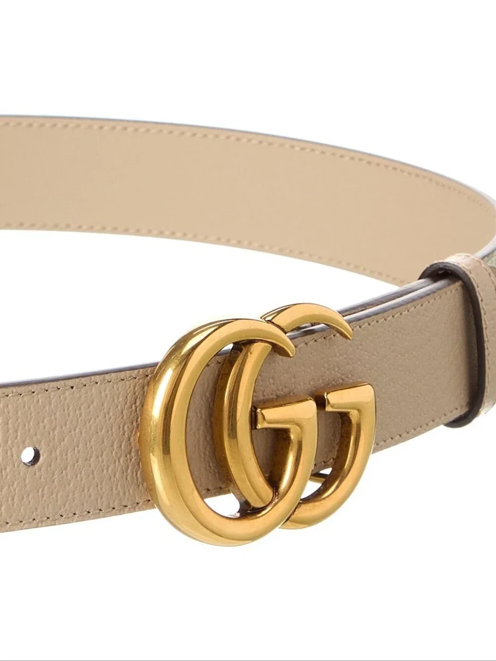 GG Marmont Thin GG Supreme Canvas & Leather Belt